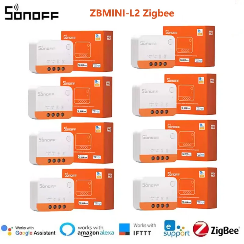 SONOFF ZBMINI-L2 No Neutral Wire Required Switch 1-8 PCS Zigbee DIY Smart Switch Module Work With Alexa Google Alice Smartthing