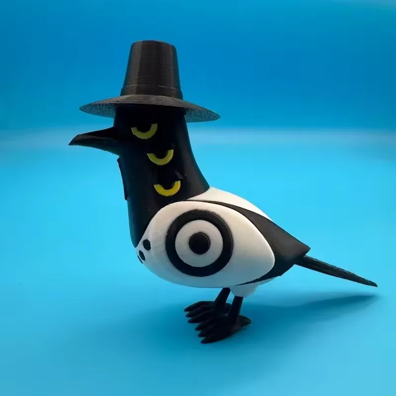 13cm 3Dプリントカラスフィギュア カラス鳥モデル ハンタースタイルディスプレイ玩具 クリエイティブアニマルオーナメント アニメ風コレクタブル