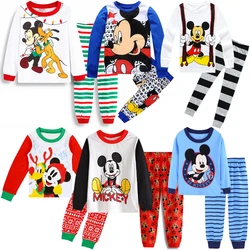 Spring Autumn Children's Clothing Sets Boy Sleepwear Cotton Clothes Kids Pajamas Set Baby Girls Cotton Mickey Cartoon Pyjamas