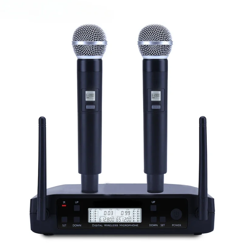 GLXD4 UHF Wireless Mic Karaoke DJ Microfone System Dual Beta Handheld Microphone