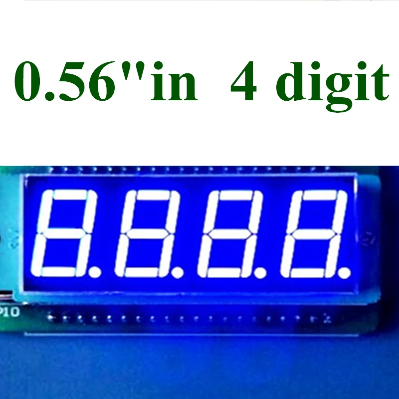 20PCS 0.56inch 4bit Common anode Digital Tube BLUE LED Digit Display 7 Segment 0.5inch 0.5 0.56 inch 0.56'' 0.56in. 4 Four bit