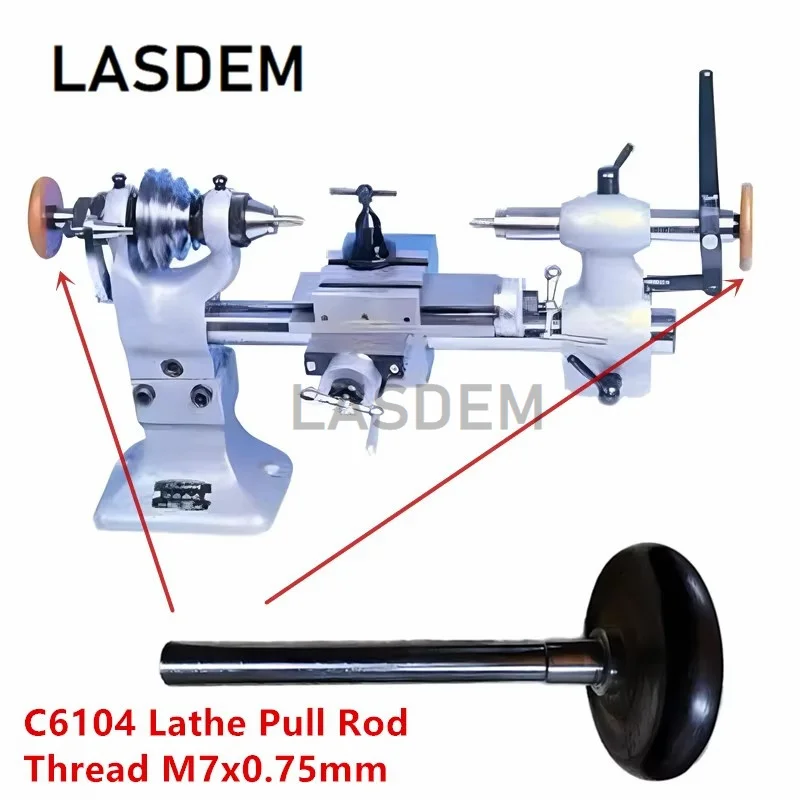 C6104 Clock and Watch Lathe 6104 Draw Bar Chuck Clamping Collet Pull Rod Metric Thread M7x0.75mm