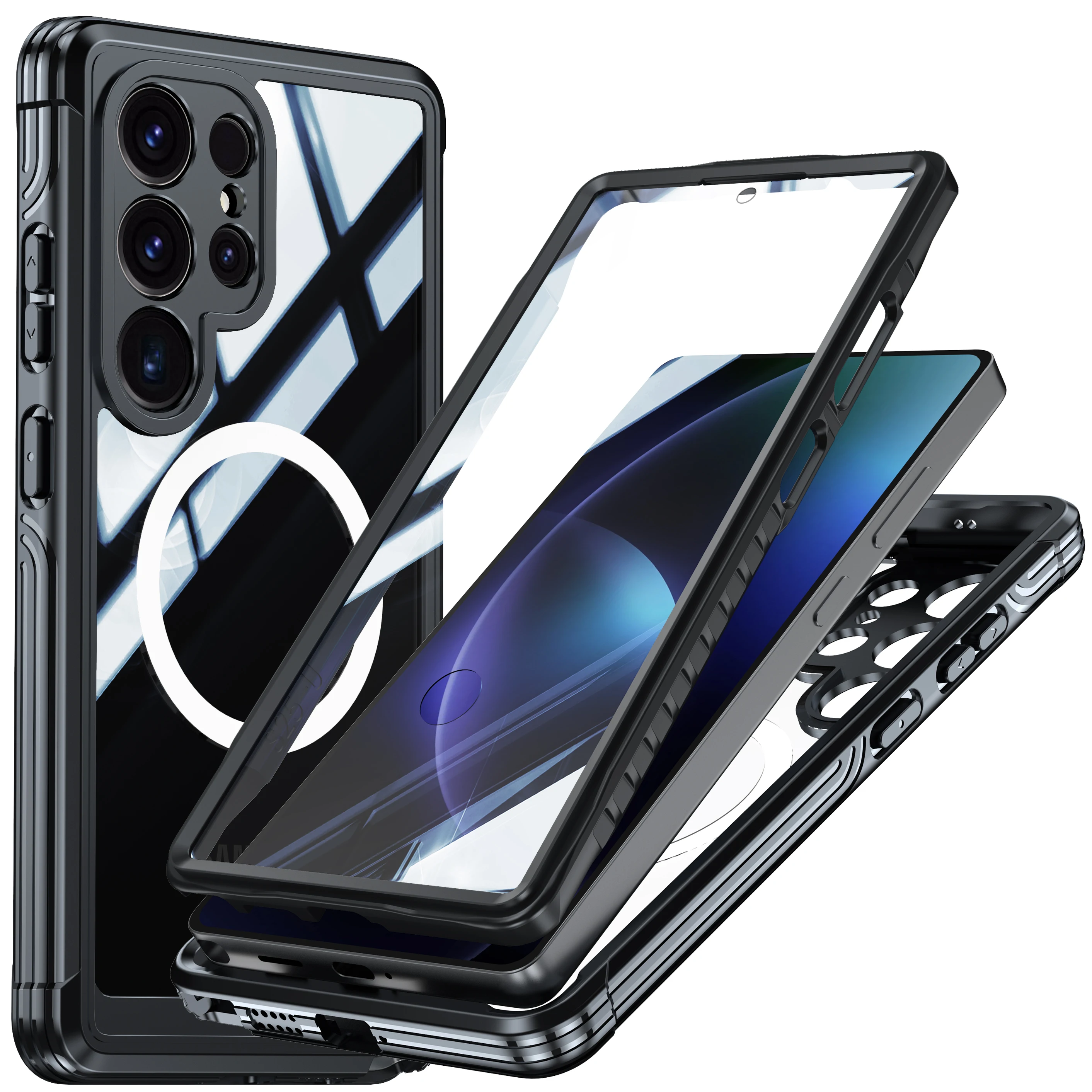 Shellbox Neue transparente und langlebige magnetische stoßfeste stoßfeste Handyhülle für Samsung Galaxy S25 Edge S25U S24 S23 S22 S10