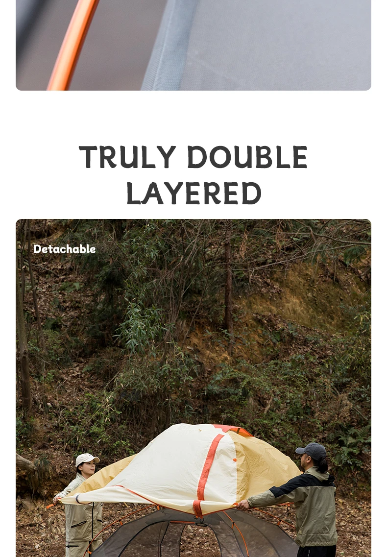 BISINNA Camping Tent 1-2 Person Portable Double Layer 210T Polyester Waterproof Backpacking Tent for Outdoor Hiking Beach Travel