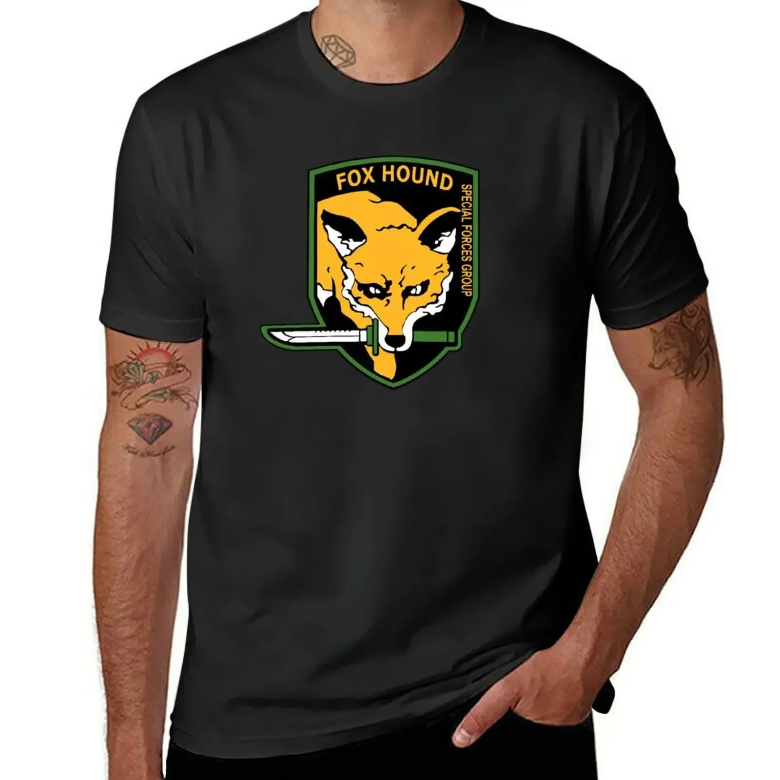 

Футболка с логотипом MGS-Foxhound SFG, футболки с рисунком, заготовки, мужская одежда