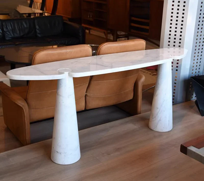 

Итальянский натуральный мраморный стол на крыльце, современный минималистичный длинный узкий стол, коридор, проход, настенный светильник, роскошные консольные столы