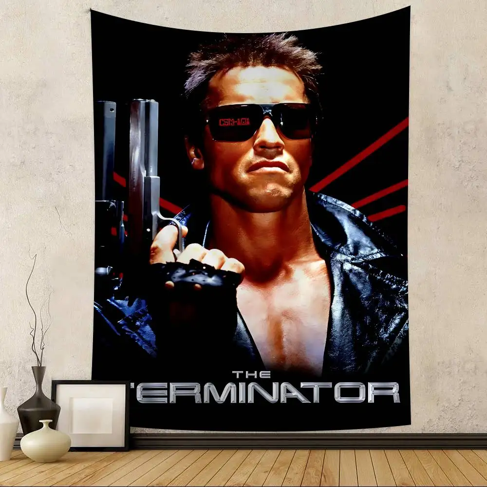 Sci Fi Movie T-Terminator Cartoon Tapestry Art Science Fiction Room Home Decor Wall Hanging Home Decor