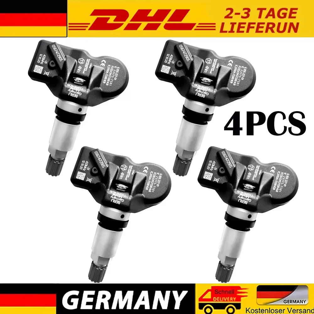 Capteur de pression des pneus TPMS pour voiture, 4 pièces, pour BMW série 5 F07 F10 F11 série 6 F06 F12 F13 série 7 F01 F02 F03 X1 E84 X3 F25 Z4 E89, capteur de surveillance de la pression des pneus 36106790054 6790054 36106856227 6856227