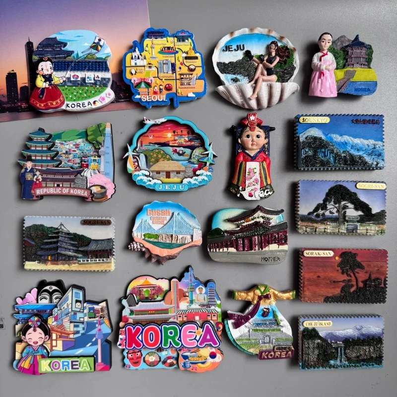 Korea Fridge Magnets Seoul Jeju BUSAN SOGRI-San South Korea Tourist Souvenir Collections