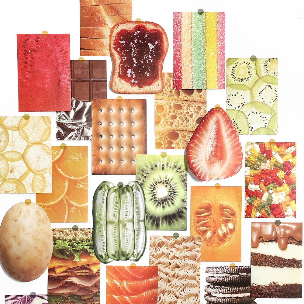 30 Pcs Cute Note, Delicious Food Theme INS Wind Note Paper, Student Message N Times, Hand Account Pad Memo Kawaii ﻿Stationery