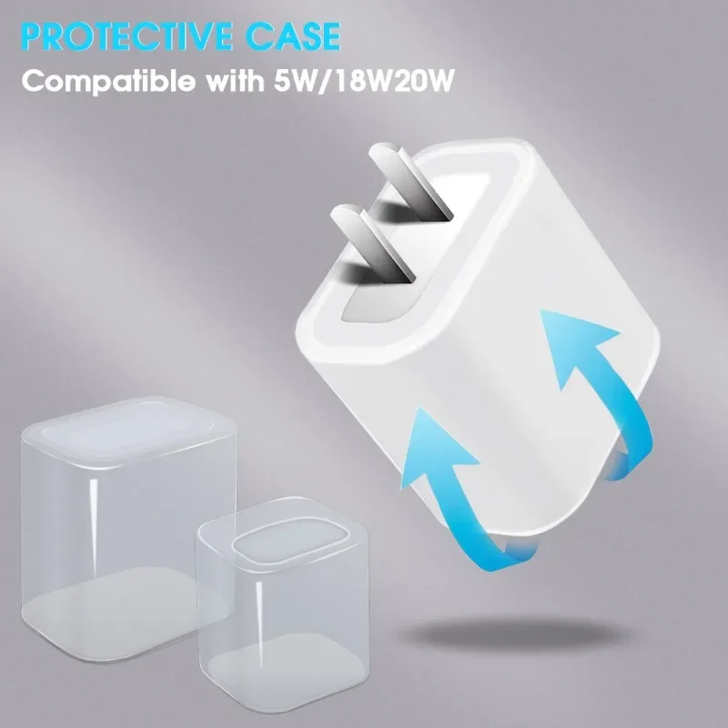 Transparent Cable Winder Protector for IPhone 18W 20W Charger Cover Case Fast Charging Data Wire Cord Head Anti-bite Protection