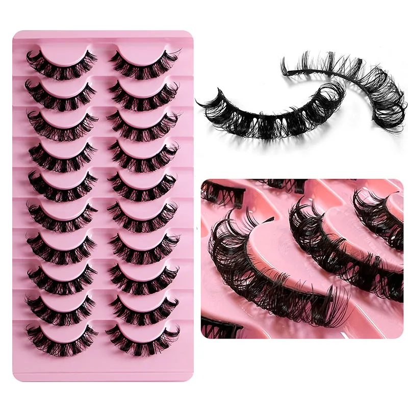 Russian Strip Lashes 10/2 pairs Fluffy Mink Lashes 3D False Eyelashes Russian Volume Eyelashes Fake Eyelash Extension Make Up