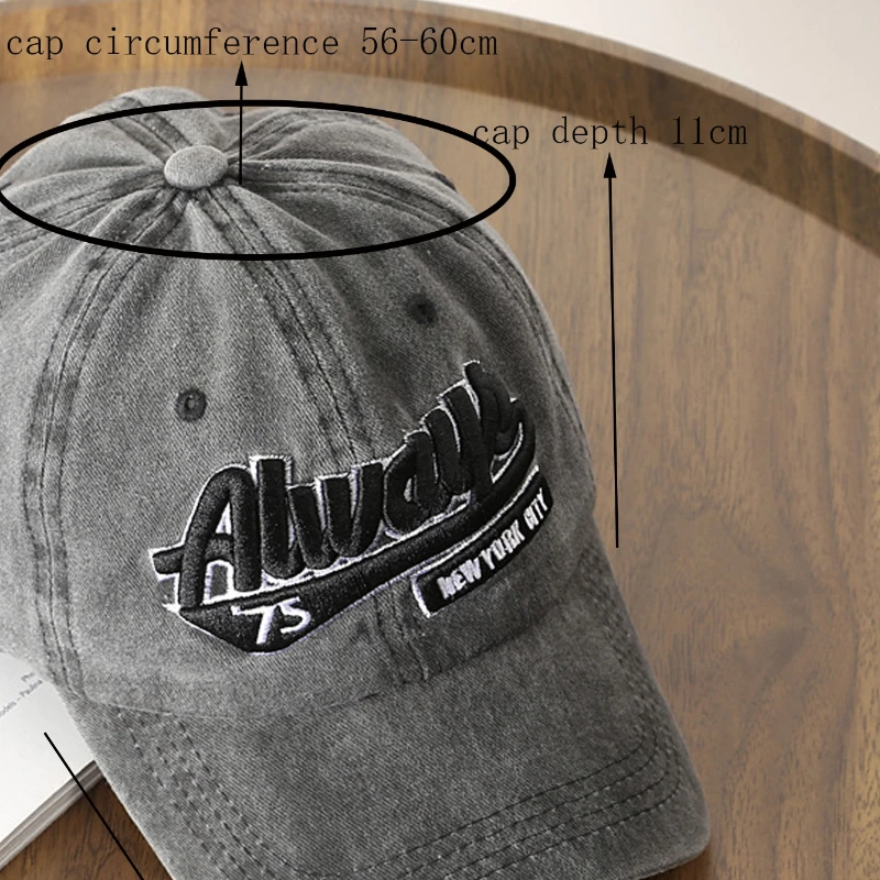 1pcs hats men and women fashionable washed washed old letters embroidered cap outdoor