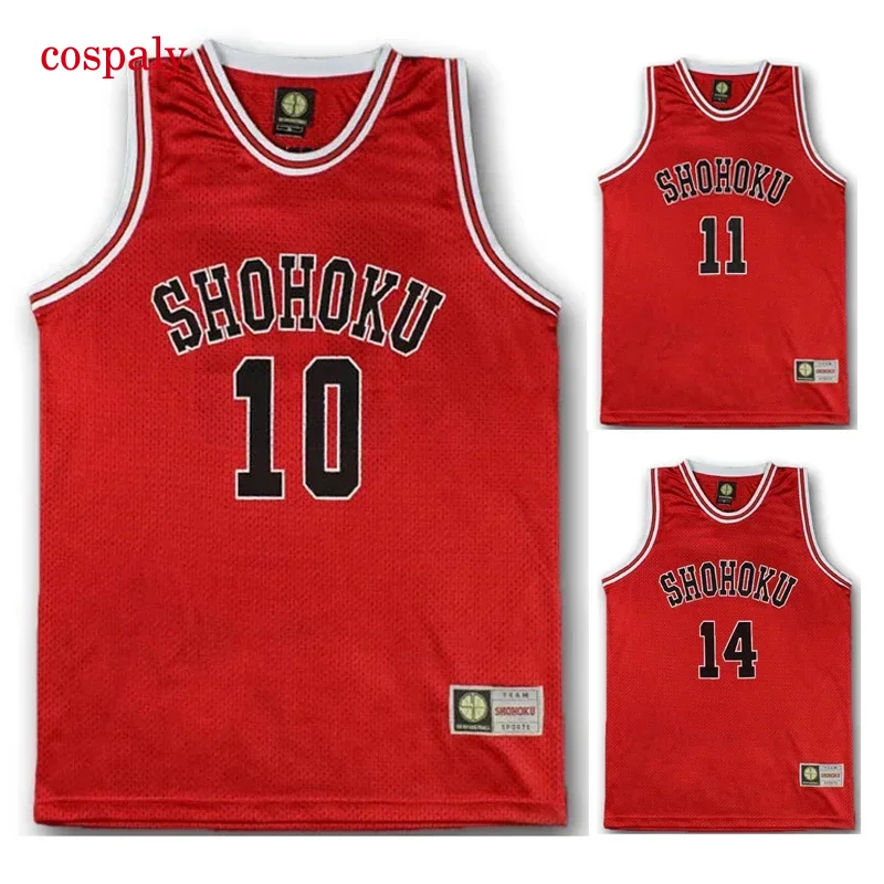 Um anime shohoku escola equipe de basquete camisa 1-15 cosplay traje sakuragi hanamichi rukawa camisa slam dunk esportes wear uniforme