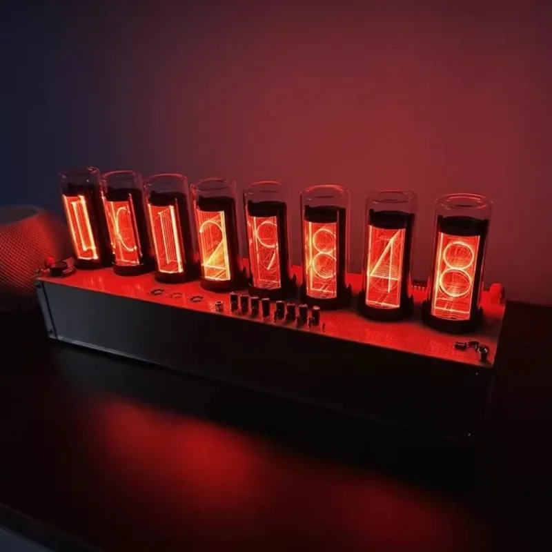Digital Nixie Tube Desk Clock with RGB LED Glows Luxury Game Room Desktop Clocks Decoration Accessories Table Clocks Gift Idea
