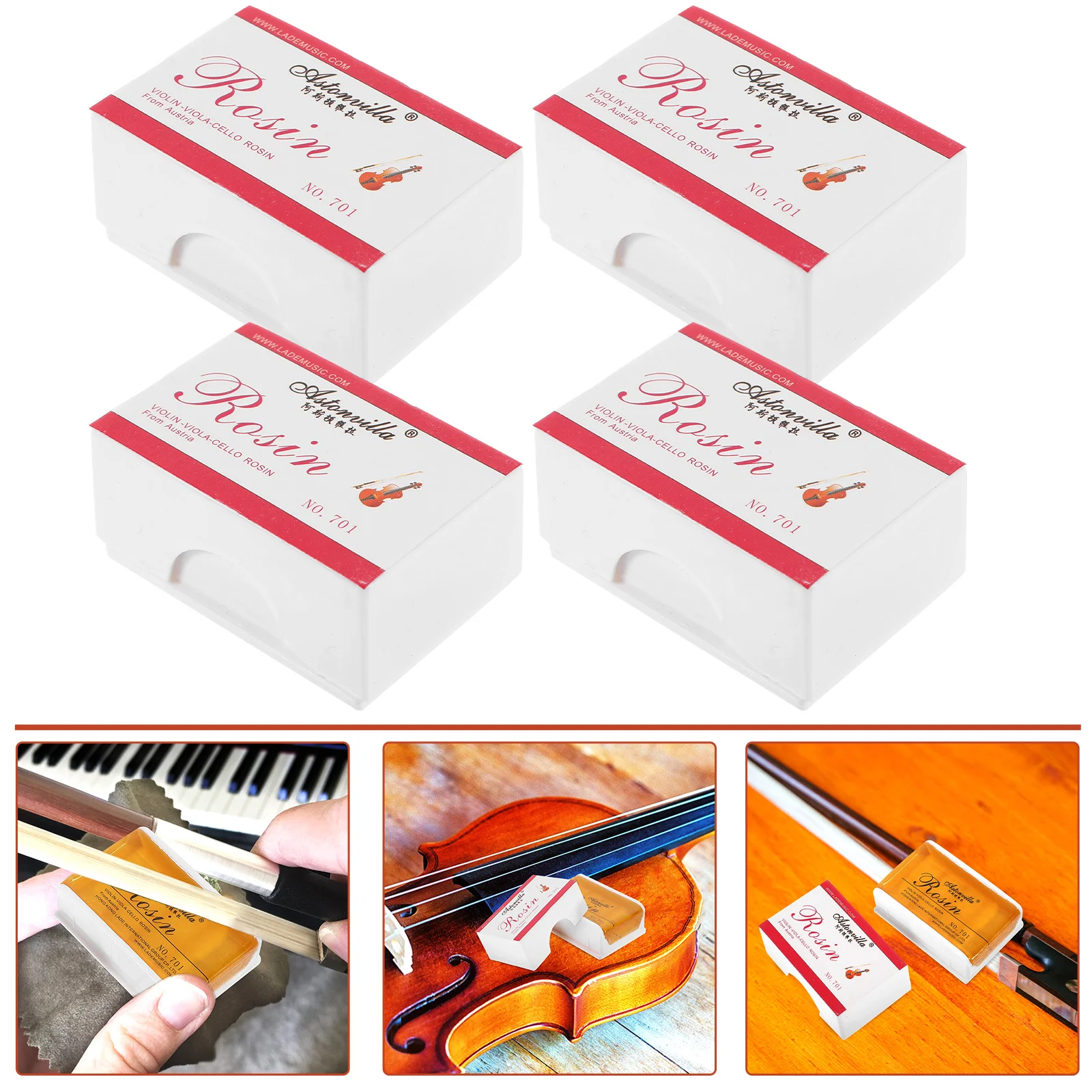 

4 Pcs Erhu Musical Instruments Rosins Violin Maintenance Tools Resin Viola Portable