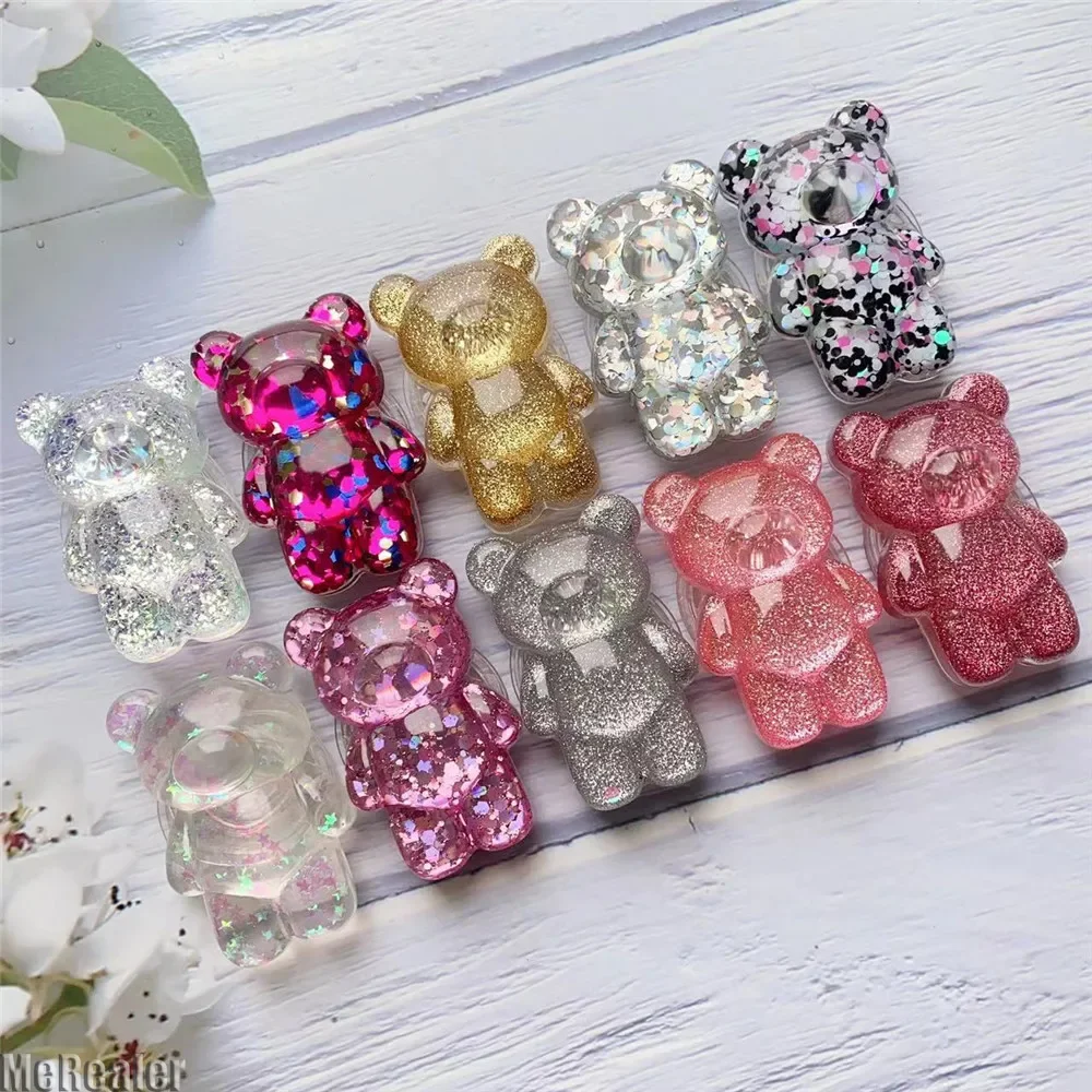 

3D Jelly Laser Rainbow Gradient Bear Phone Stand Holder Phone Accessories for Man Woman Socket Iphone 16/Samsung