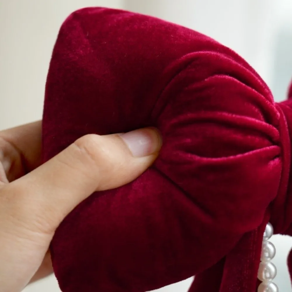 

Velvet Bow Curtain Straps Adjustable Red Window Curtain Holders with Tassels Romantic Curtain Tieback Bedroom Decor