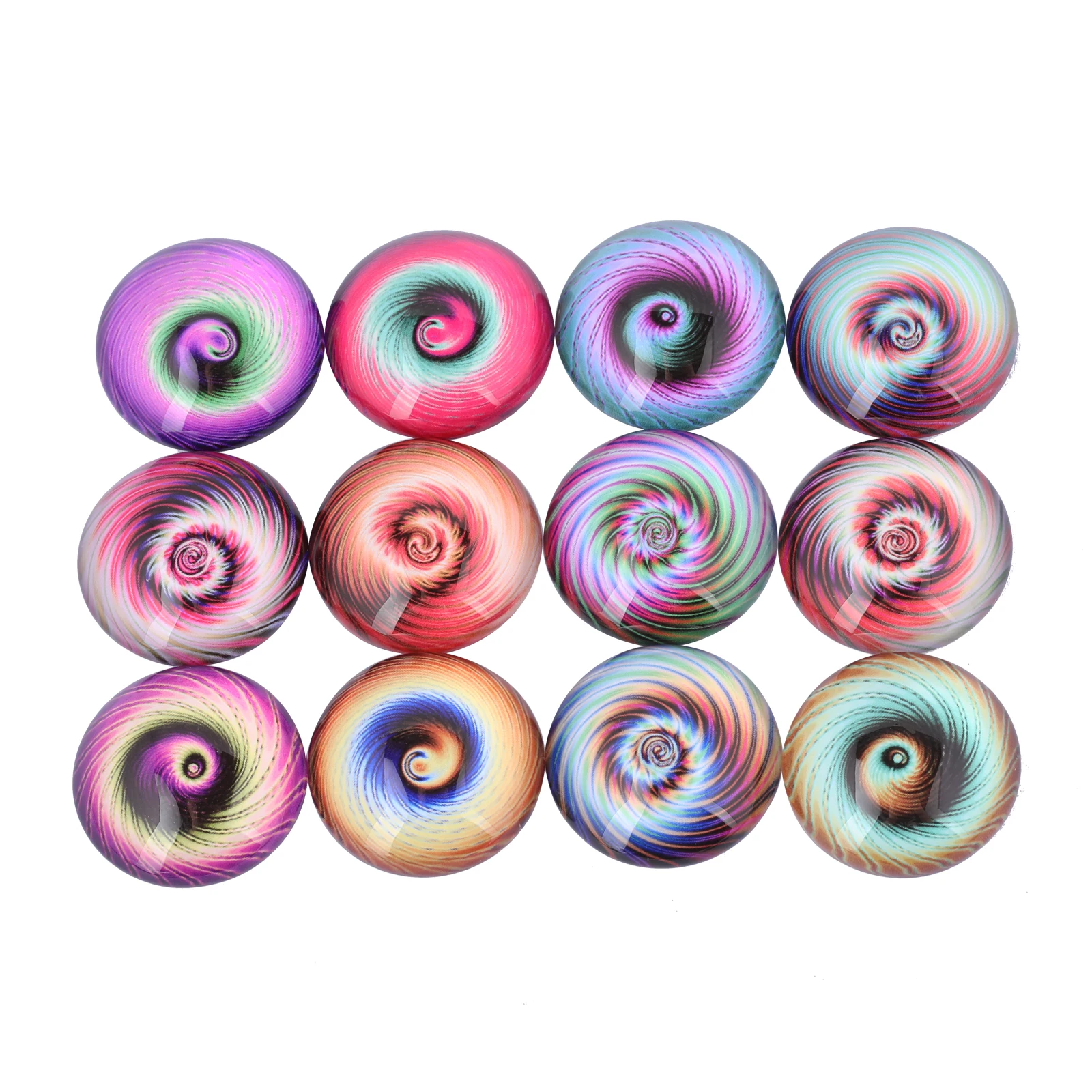 onwear handmade mix round dome color swirl image glass cabochon 18mm 12mm 10mm 25mm diy earrings pendant making findings