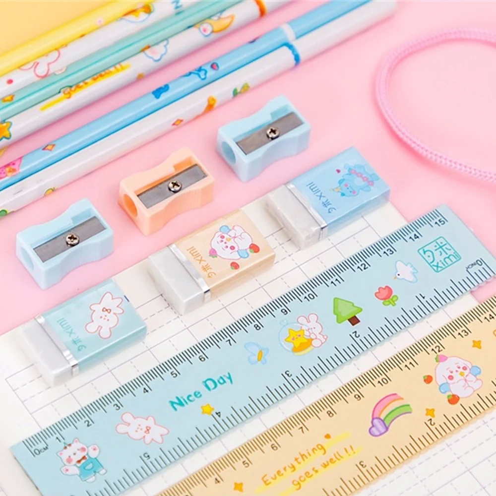 Eraser Cartoon Students Stationery Five-piece Set Practical Multi-function Stationery Office Supplies High Evaluation Pencil