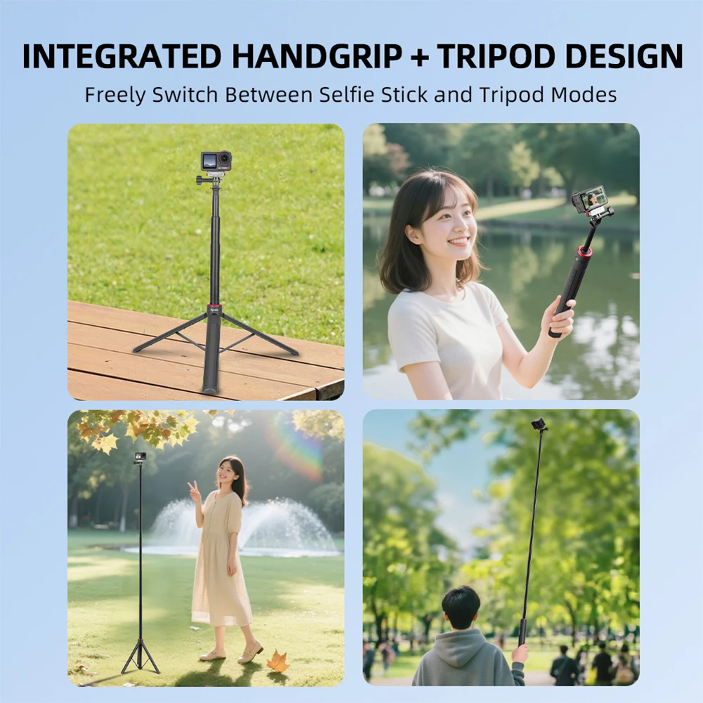 Quick Release Selfie Stick Camera Vlogging Extendable Tripod Stand For Insta360 X5 Action 4/Pocket 3_voghion.com