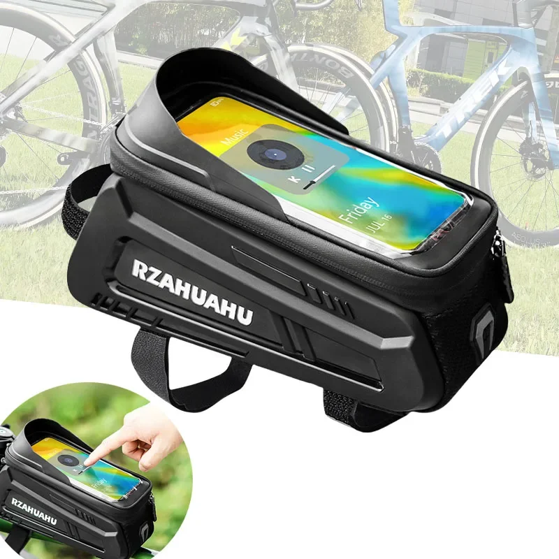 

Bicycle Phone Front Frame Bag with TPU Touch-Screen and Sun-Visor Bike Phone Bag Waterproof Bicycle Bag for MTB Road Bikes