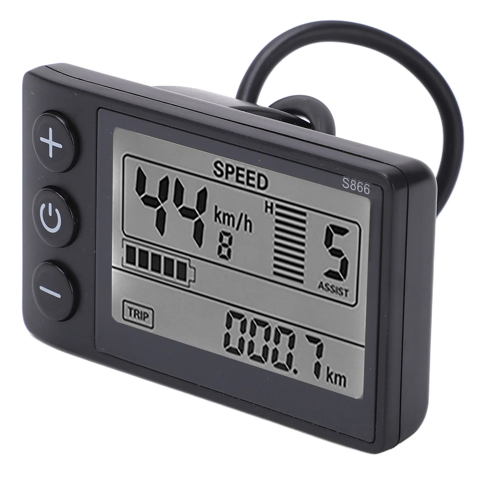 1pcs Electric S866 LCD Display Meter 24V 36V 48V Control Panel with Waterproof Plug Electric Bike LCD Display