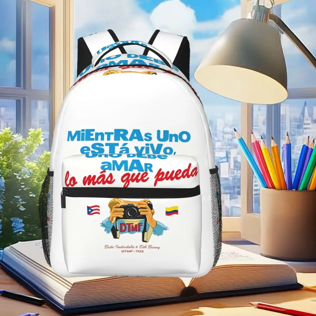 Rapper Bad Bunny Debi Tirar Mas Fotos DTMF World Tour Backpack Student Boys Girls BookBag School Bag Shoulder Bags for Men Women
