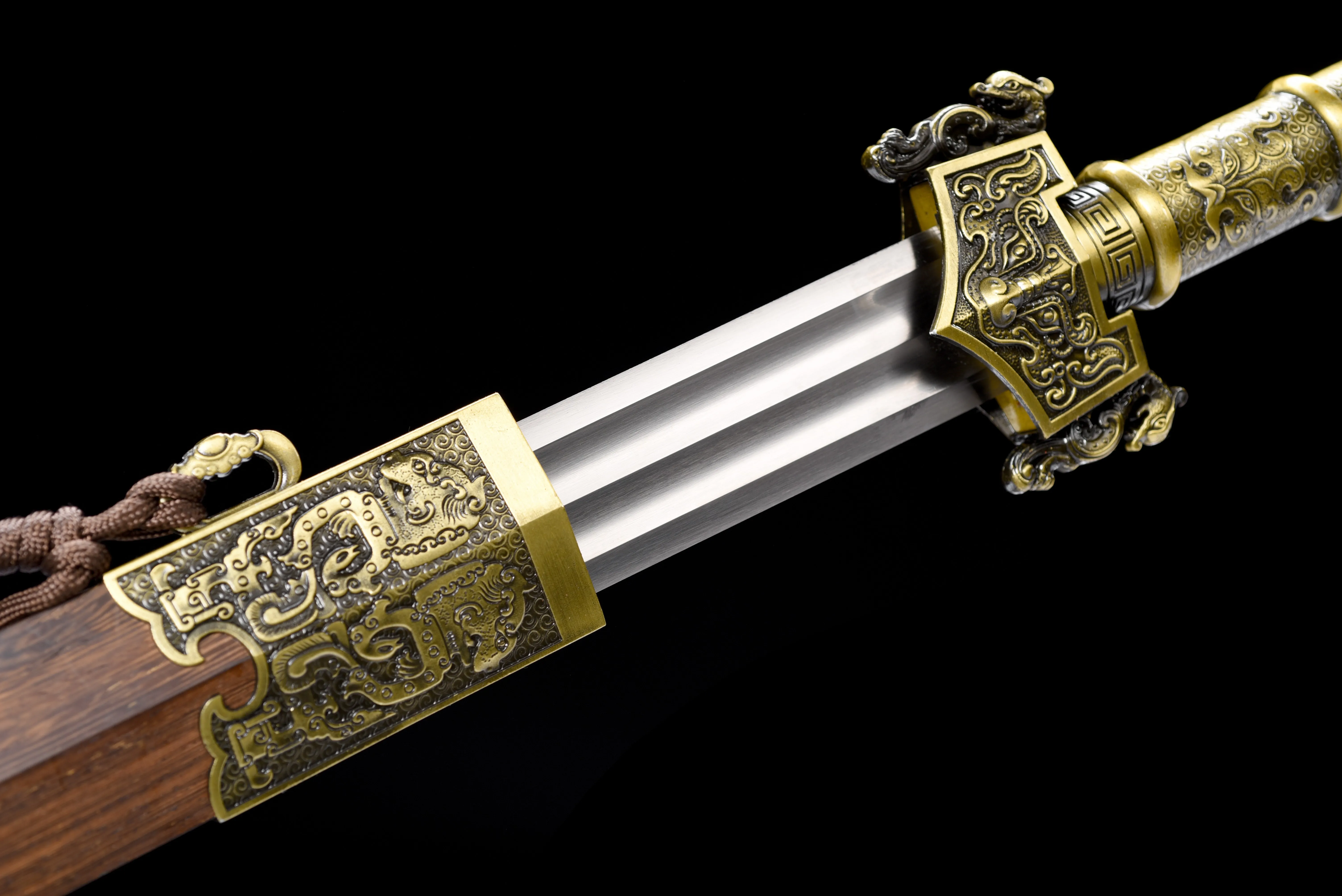 87cm medieval reconstruction sword, Royal Templar Knights cosplay, high carbon steel sharp blade, double blood channel katana