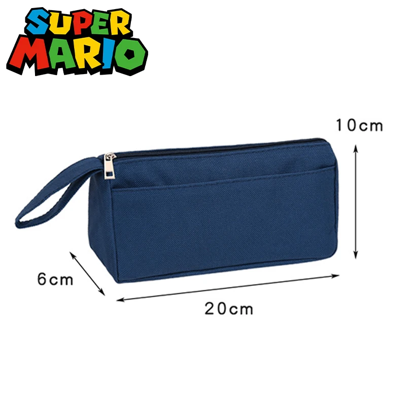 Piórnik Super Mario Bro dla Chłopców Dziewcząt Kreskówka Litera A-Z Drukowany Piórnik Uczniowski Organizer na Artykuły Papiernicze Szkolne