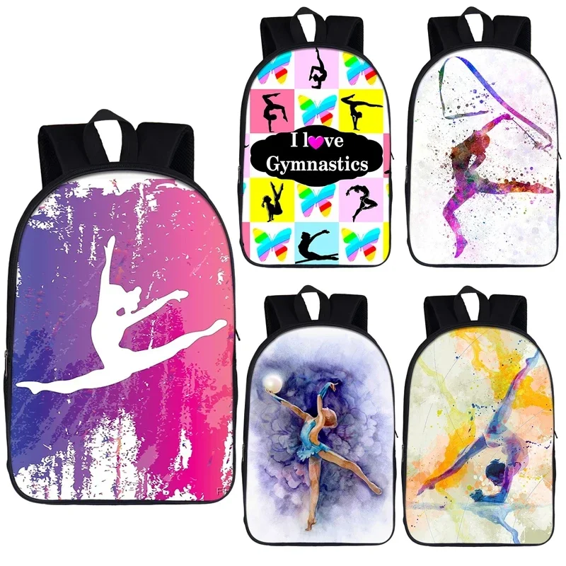 Ginástica arte mochila das mulheres dos homens portátil mochila para viagens ginasta meninos meninas crianças sacos de escola mochila saco de livro