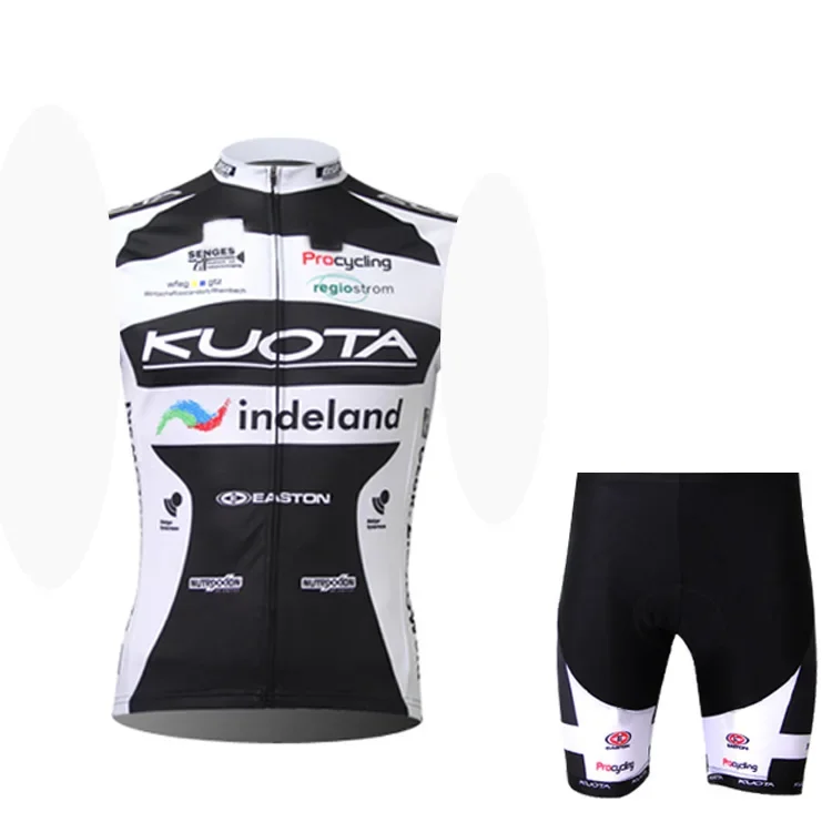 2025 Kuota Pro Team ملابس رياضية خارجية بدون أكمام لركوب الدراجات قابلة للتنفس ملابس مريلة شورت لركوب الدراجات جيرسي