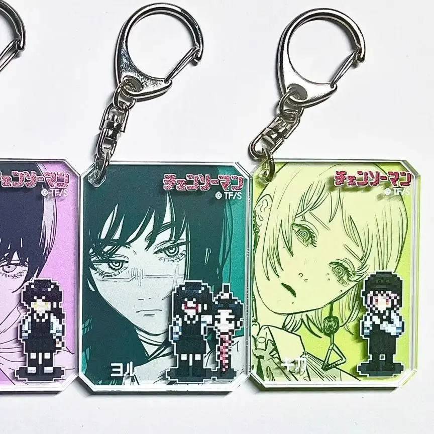 Anime Chainsaw Man keychain Cosplay Makima Mitaka Asa Star Piece Acrylic Pendant Keychain Bag Decoration Pendant image 4