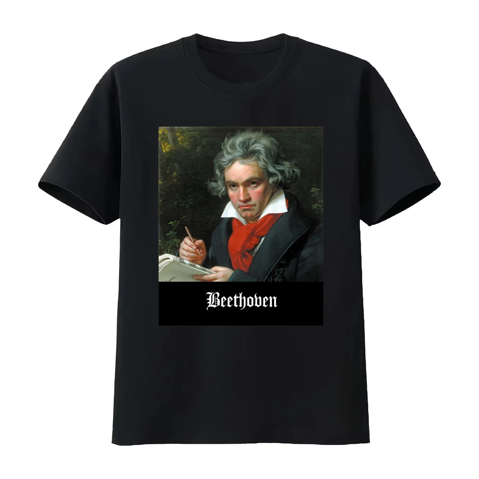 Beethoven T-Shirt Summer Casual Cotton Tee Oversized Streetwear Tops Vintage Graphic Print Loose Fit Short Sleeve