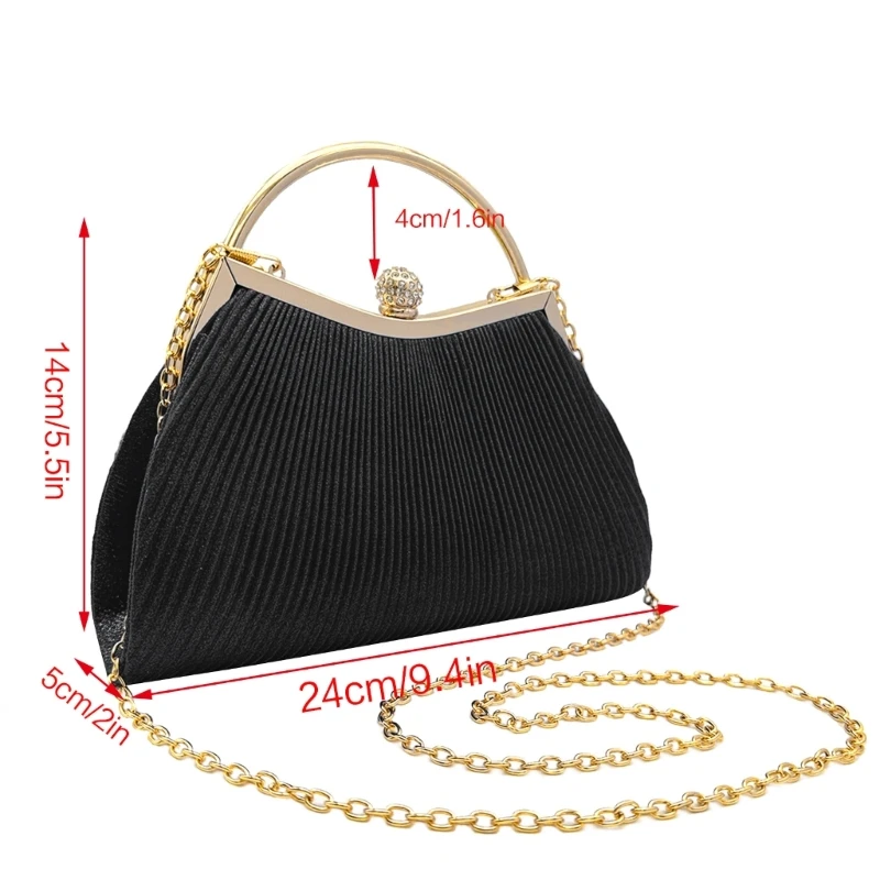 Bolso noche Bolso señora Embragues boda Cóctel Bolso fiesta Plata/Negro