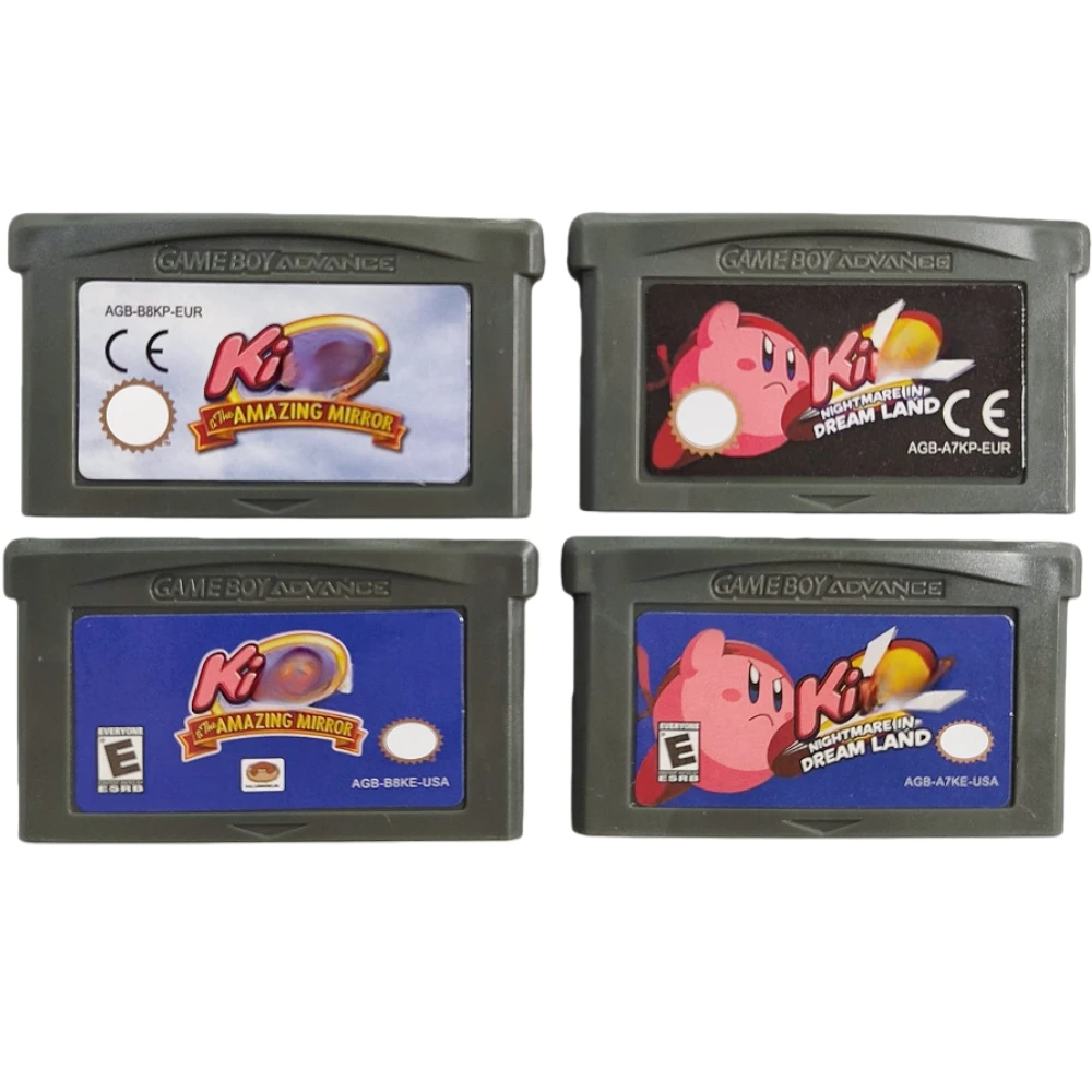 

Hot 32-Bit Video Game GBA Kirby Game Cartridge Console Card Amazing Mirror Nightmare in Dream Land for GBA NDS