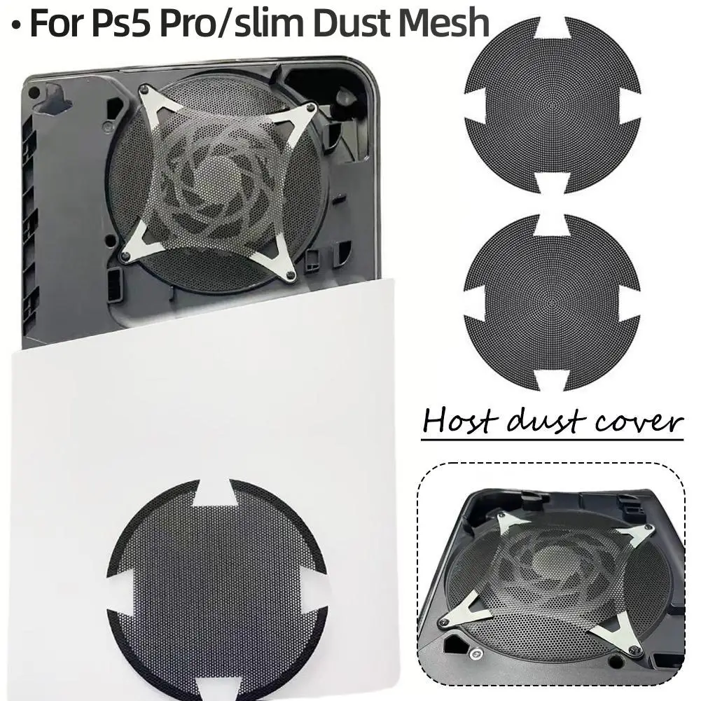 2 PCS/Pack For PS5 Pro Fan Dust Filter Breathable Ventilation Cooling Fan Dust Mesh PVC Anti-Dust Cover For PlayStation 5 Slim