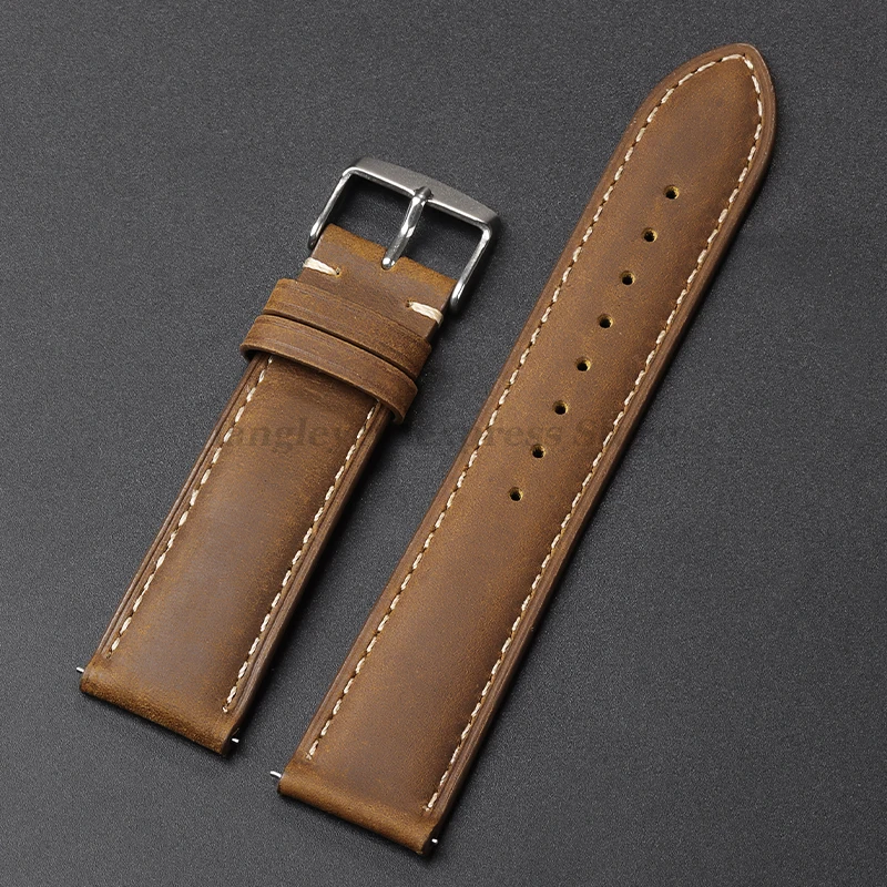 

Vintage Cowhide Leather Straps 18mm 20mm 22mm for Huawei Watch GT5 GT4 GT3 Belt Women Men Bracelet Quick Release Universal Bands