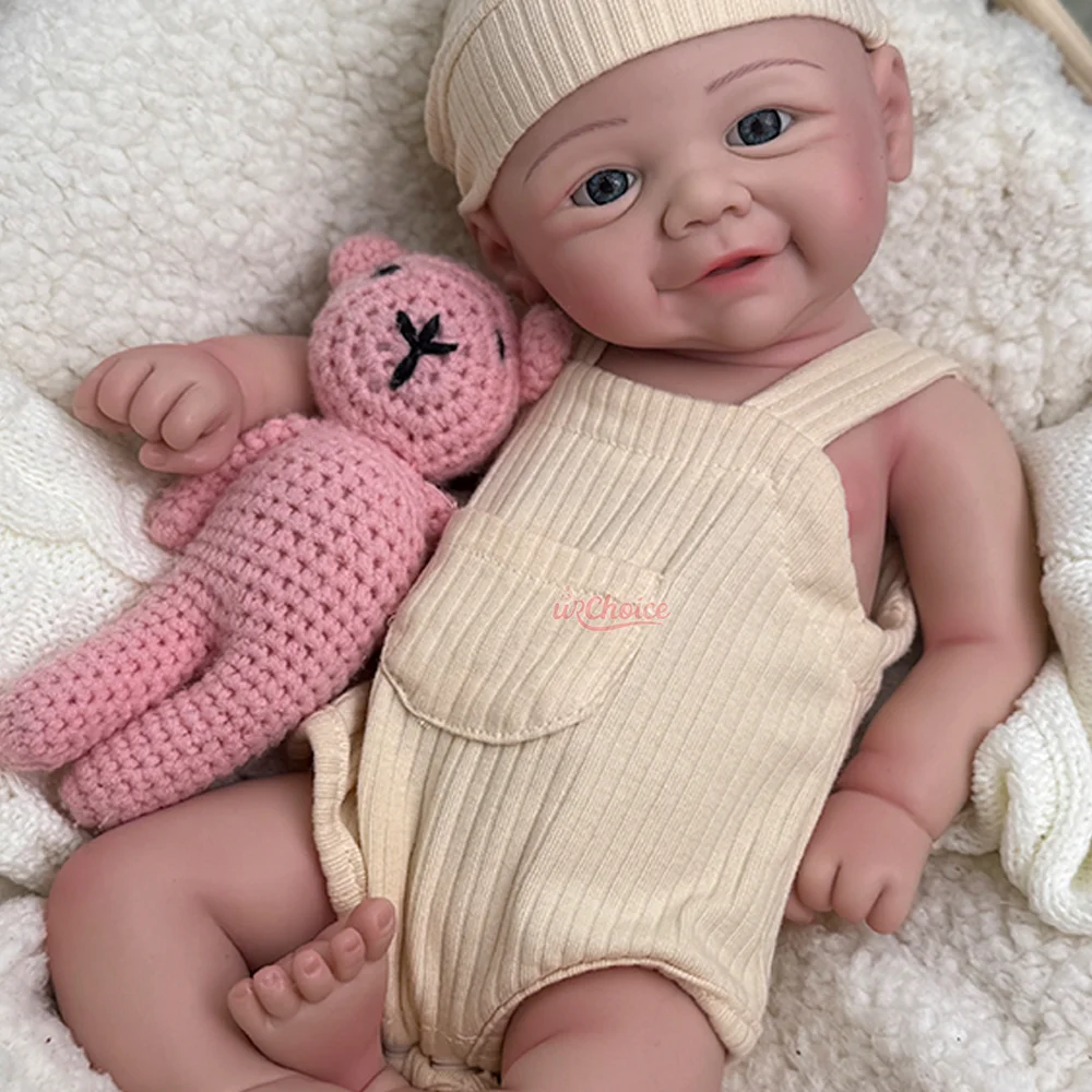 Exquisita muñeca renacida de silicona de 17 pulgadas, realista, hecha a mano, para niñas, modelo DIY, juguete y regalos navideños.