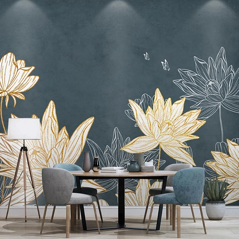 

Modern Art Decor Wallpaper Custom Photo Murals Plant Flower Sofa TV Background Home Interior Decoration Wall Papers Painting 3D