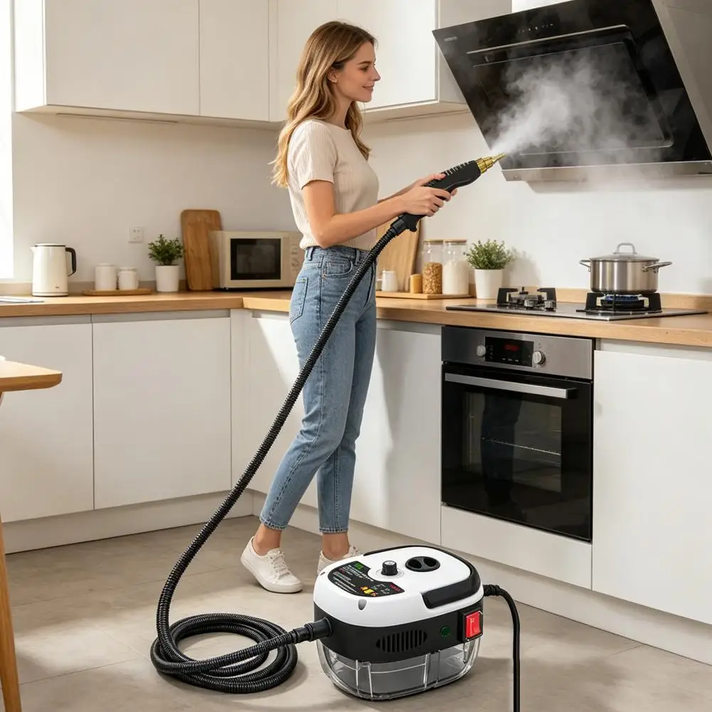 Limpiador a Vapor Portátil de Alta Temperatura y Presión de 2500w con Enchufe Estadounidense, Limpiador Multiusos a Presión para el Hogar