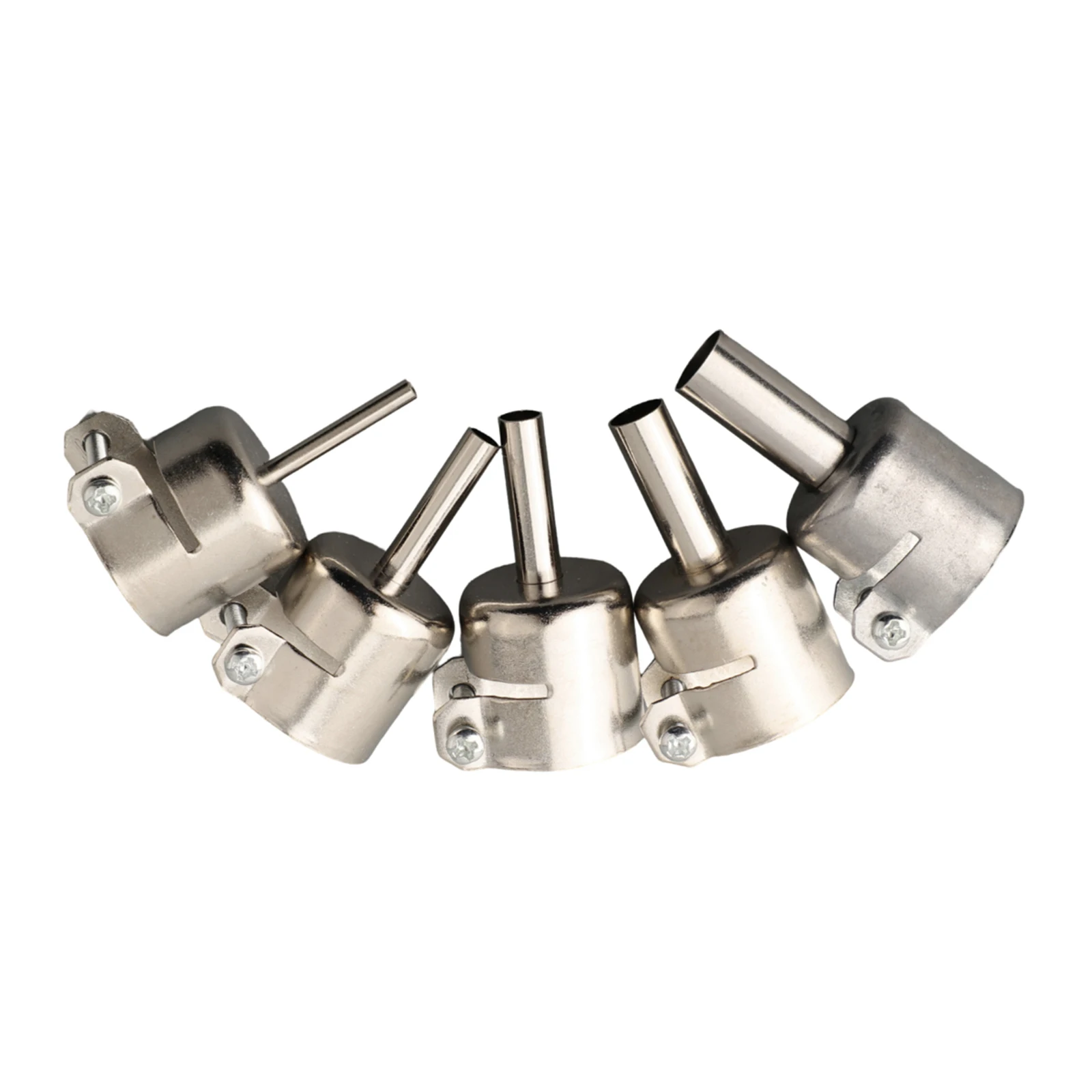 Set of 5 Stainless Steel Nozzles for 850 852D 898 Hot Air Soldering Stations with Locking Screw to Prevent Air Leakage