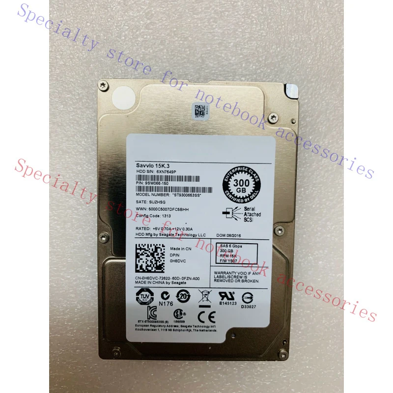 

R+ For DELL H8DVC 0H8DVC ST9300653SS 300GB 15K 2.5" 6Gbps SAS HARD DRIVE