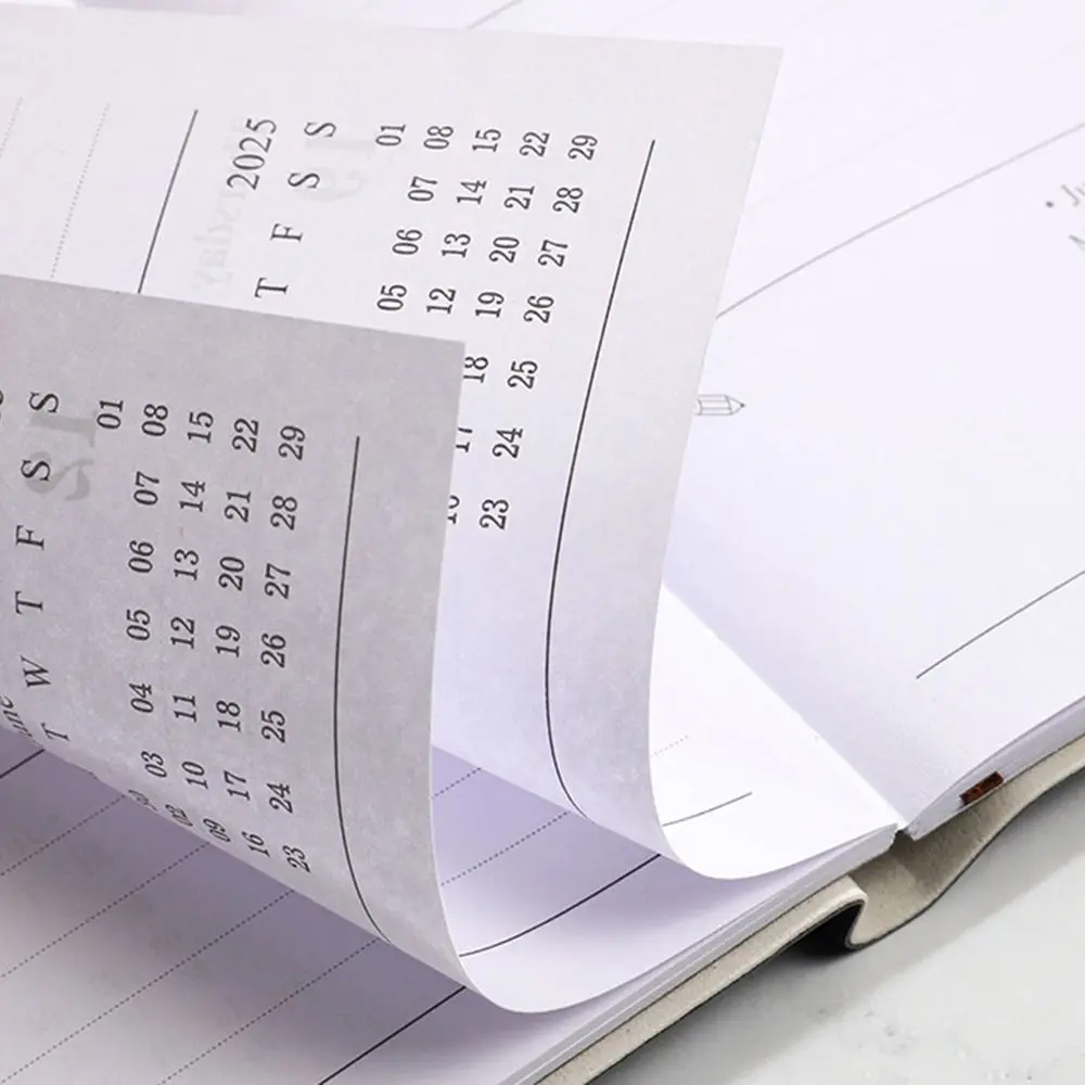 Papel grosso 2025 planejador diário resistente ao desgaste à prova de água forrado caderno calendário marcador agenda bloco de notas ótimo presente