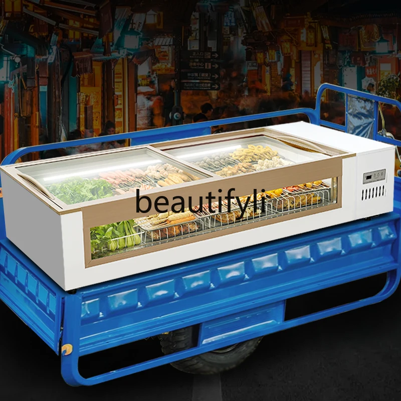 

Glass Freezer Commercial Desktop Small Refrigerated Freezer Display Cabinet Stall Fresh-Keeping Ordering Cabinet