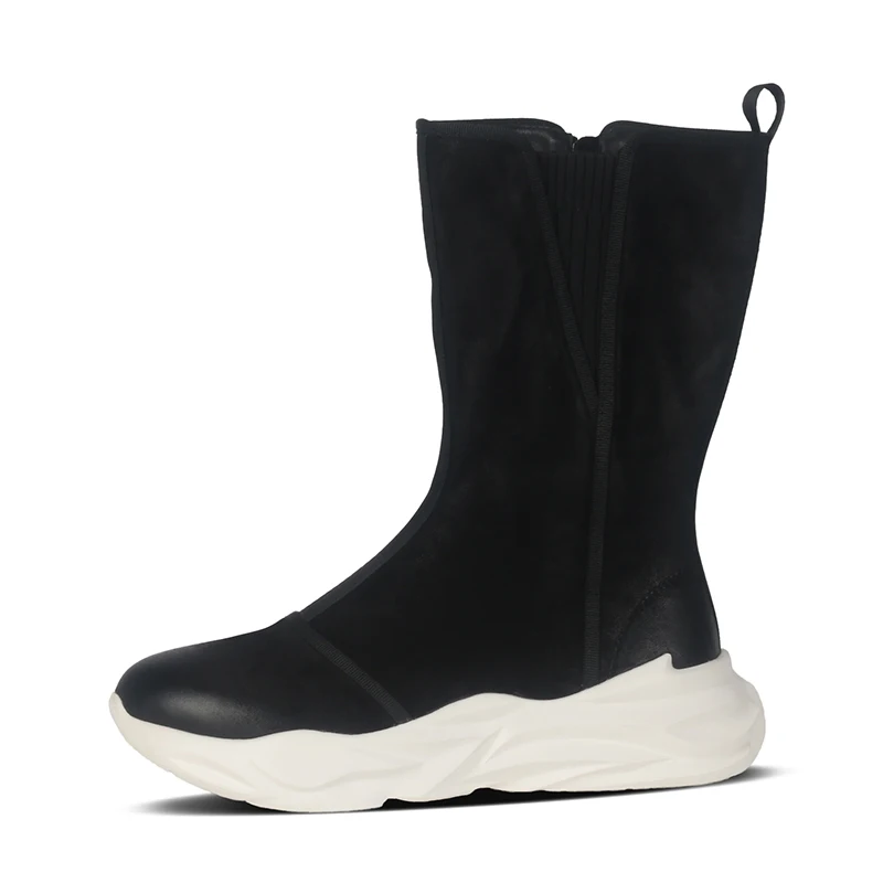 New Black Top Layer Cowhide Fashion Trend, Personalized And Versatile Thick Soles, Increased Comfort For Men's Boots