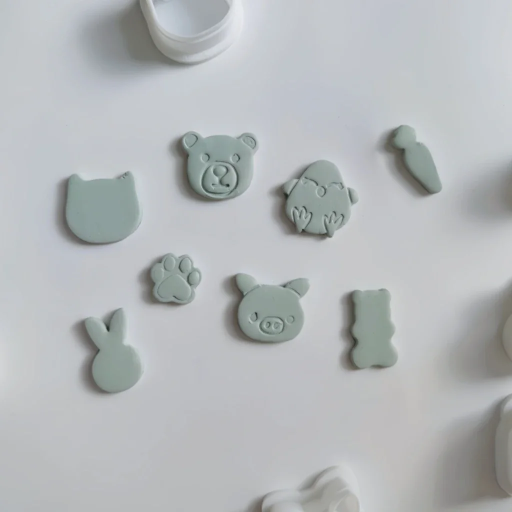 Cute Mini Animal Series Bear/Paw/Rabbit/Chick/Pig/Cat/Fish/Crab Shape Polymer Clay Cutting Molds For DIY Earrings Jewelry Making