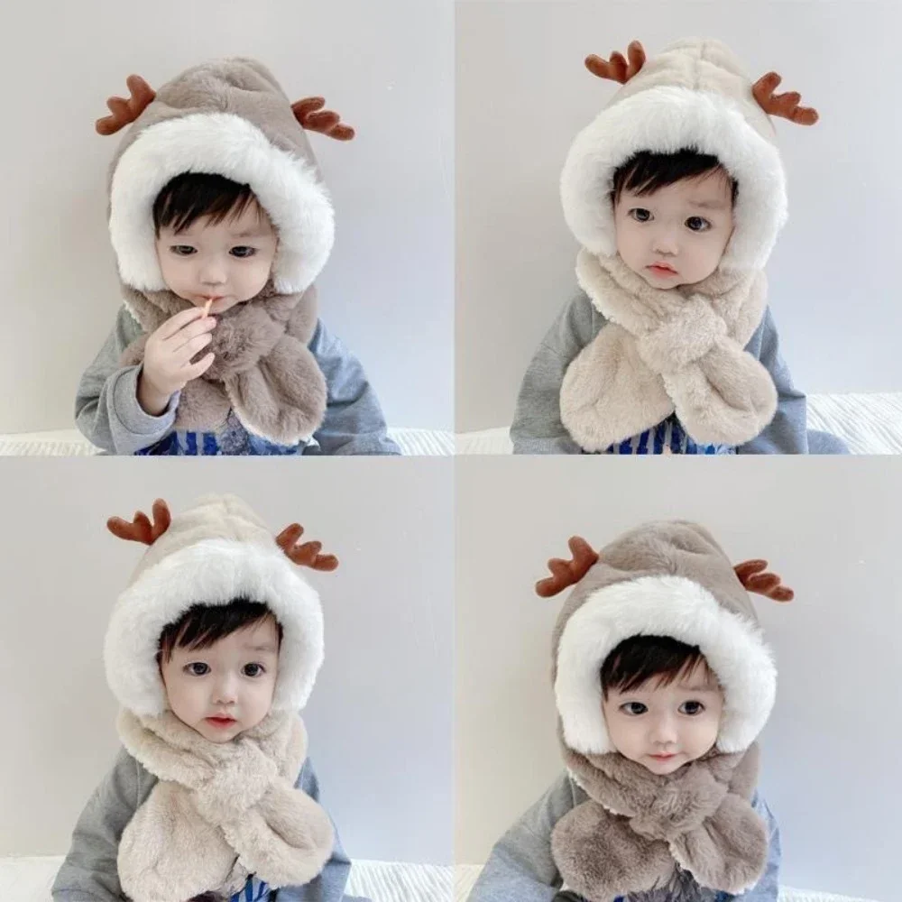 

Baby Winter Warm Hat Scarf Girls Boys Winter Hat Earflap Hoodie Scarf Children Winter Thicken Ear Hat for Infant Baby Accessory