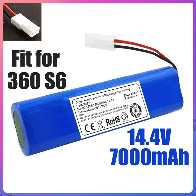 

7000mAh 14.4V Battery Pack for Qihoo 360 S6 Robotic Vacuum Cleaner Spare Parts Accessories Replacement Batteries