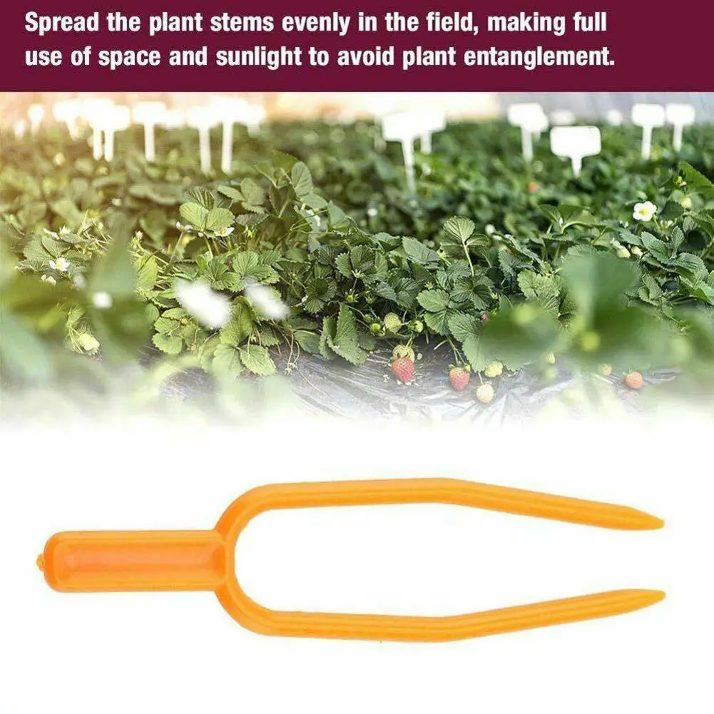 50pcs Garden Plastic Strawberry Watermelon Planting Fastening Stolon Climbing Stem 5cm/6.5cm Frame Plant Fixator Fork Clamp F2C9